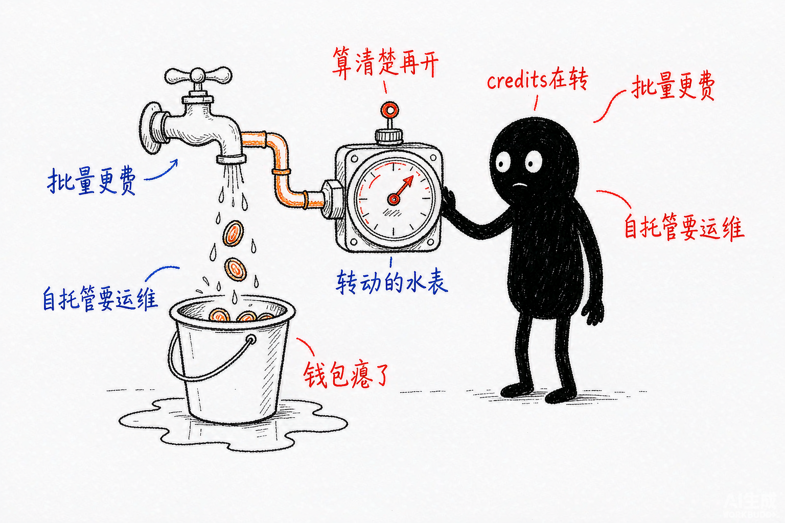 云端 credits 像水表一样转
